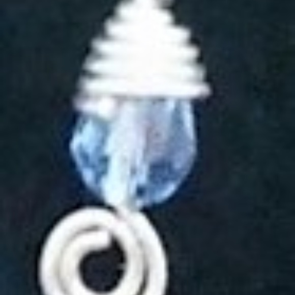 Handcrafted Blue Crystal Spiral Heart Earrings - Picture 7 of 7